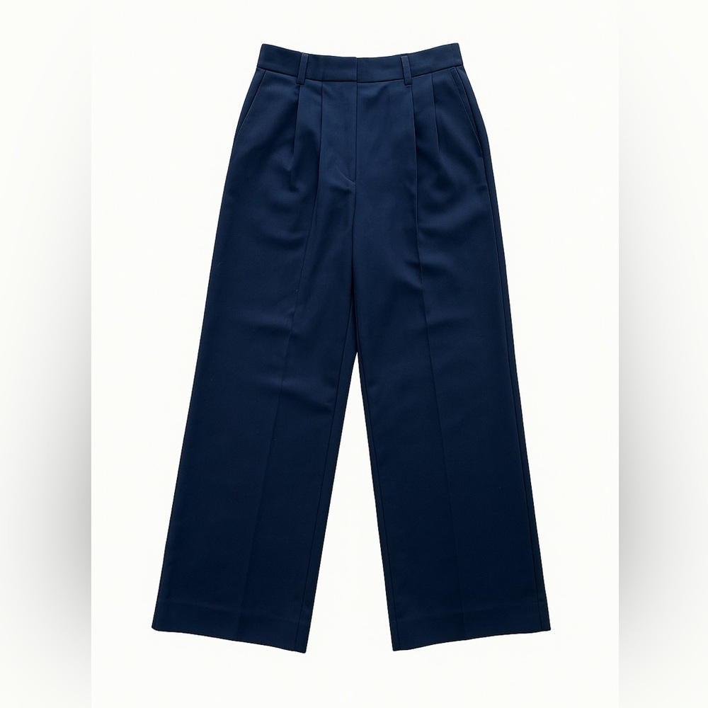 Abercrombie & Fitch Sloane Tailored Wide Leg Pants Navy Blue Size 25/0S